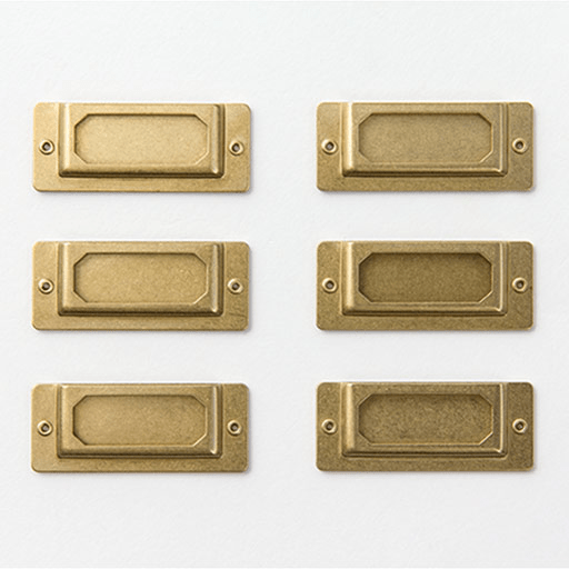 TRAVELER'S Brass Label Plate x 6