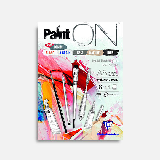 CLAIREFONTAINE Paint On Mix 6 Media Paper Pad 250gsm A5 x 24