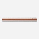 MIDORI Aluminium Wooden Ruler 15cm Dark Brown