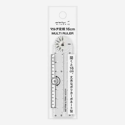 MIDORI Multi Plastic Ruler 16cm Clear