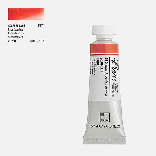 SHINHAN Premium Watercolor 15ml 516 Scarlet Lake