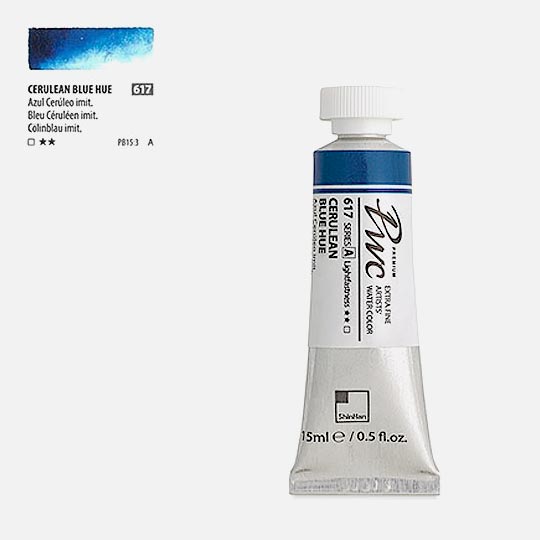 SHINHAN Premium Watercolor 15ml 617 Cerulean Blue Hue