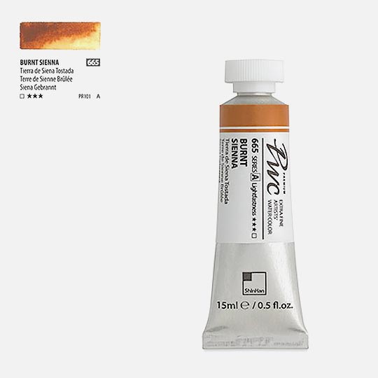 SHINHAN Premium Watercolor 15ml 665 Burnt Sienna