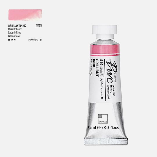 SHINHAN Premium Watercolor 15ml 519 Brilliant Pink