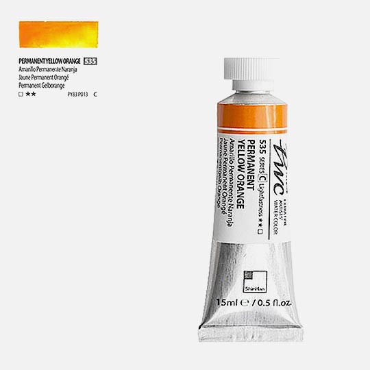 SHINHAN Premium Watercolor 15ml 535 Permanent Yellow Orange