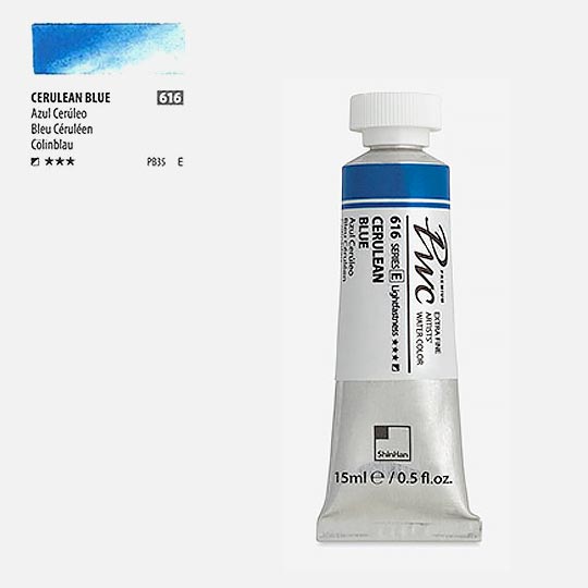 SHINHAN Premium Watercolor 15ml 616 Cerulean Blue