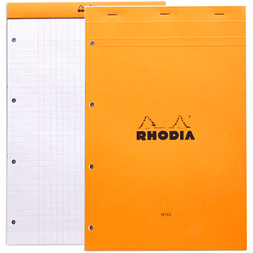 RHODIA Basics Punched Seyes Notepad 80gsm A4+ x 80 Orange