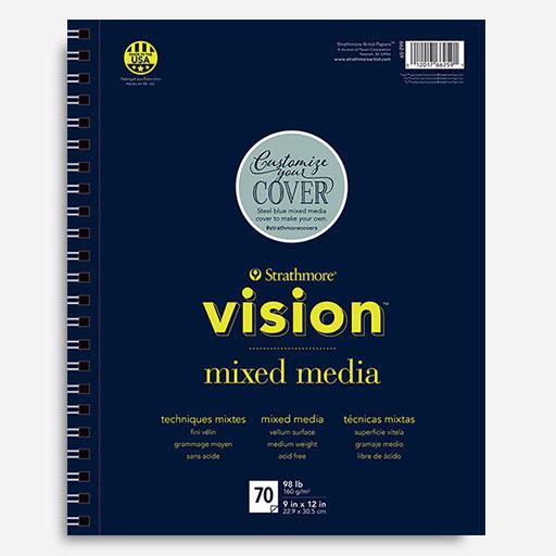 STRATHMORE Vision Mixed Media Paper Spiral Pad 160gsm 9” x 12” x 70
