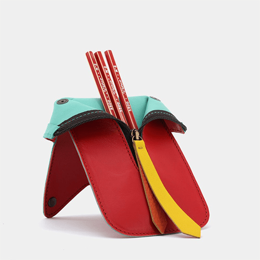 VIARCO Leather Jacket Pen Case Red