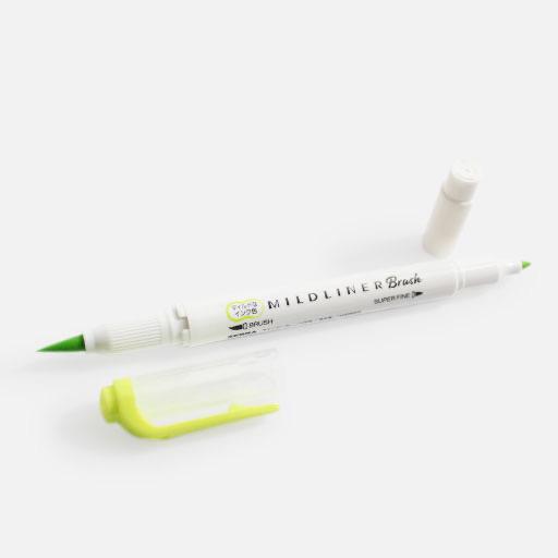 ZEBRA Mildliner Brush Marker Fluorescent Mild Citrus Green