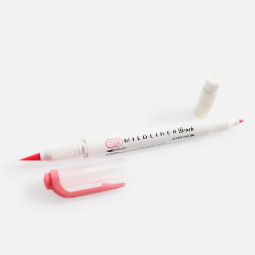 ZEBRA Mildliner Brush Marker Fluorescent Mild Coral Pink