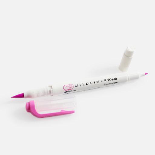 ZEBRA Mildliner Brush Marker Fluorescent Mild Fuchsia