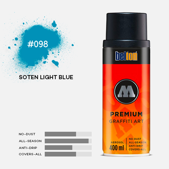 MOLOTOW Premium Spray Paint 400ml 098 Soten Light Blue