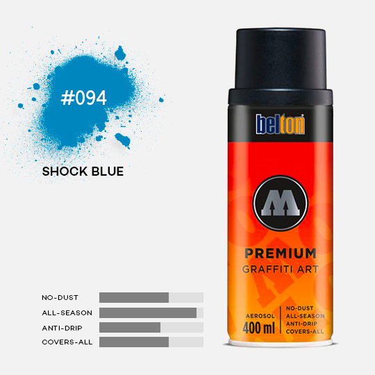 MOLOTOW Premium Spray Paint 400ml 094 Shock Blue