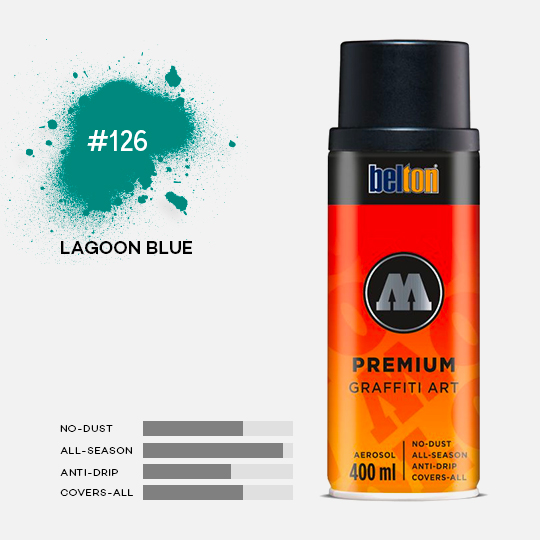 MOLOTOW Premium Spray Paint 400ml 126 Lagoon Blue
