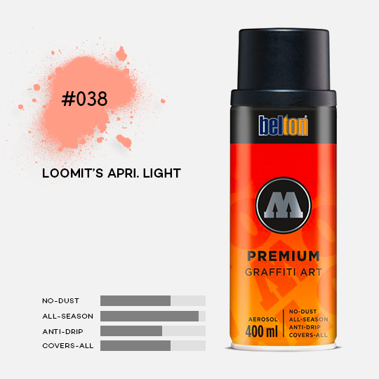 MOLOTOW Premium Spray Paint 400ml 038 LOOMIT’S Apricot Light