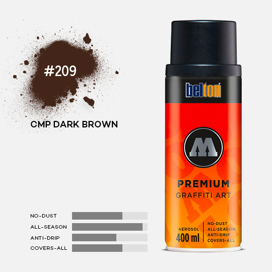 MOLOTOW Premium Spray Paint 400ml 209 CMP Dark Brown