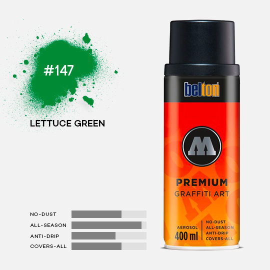 MOLOTOW Premium Spray Paint 400ml 147 Lettuce Green