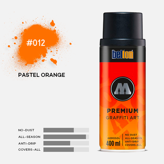 MOLOTOW Premium Spray Paint 400ml 012 Pastel Orange