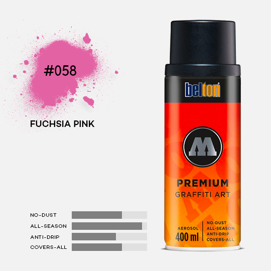 MOLOTOW Premium Spray Paint 400ml 058 Fuchsia Pink