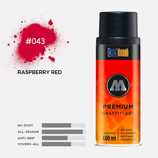 MOLOTOW Premium Spray Paint 400ml 043 Raspberry Red