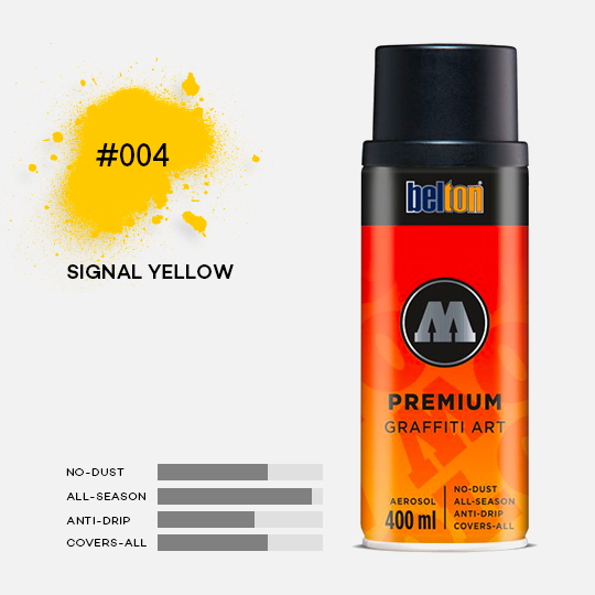 MOLOTOW Premium Spray Paint 400ml 004 Signal Yellow