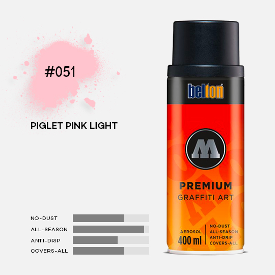 MOLOTOW Premium Spray Paint 400ml 051 Piglet Pink Light