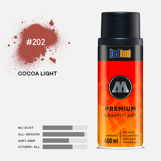 MOLOTOW Premium Spray Paint 400ml 202 Cocoa Light