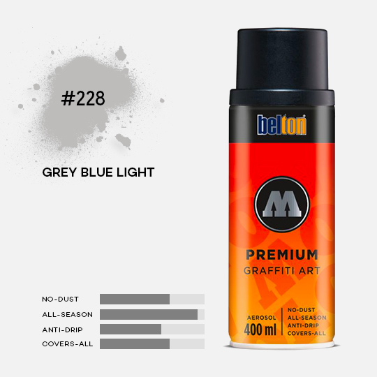 MOLOTOW Premium Spray Paint 400ml 228 Grey Blue Light