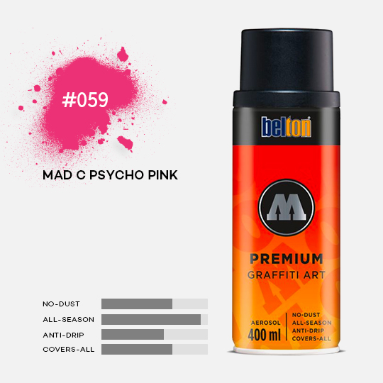 MOLOTOW Premium Spray Paint 400ml 059 MadC Psycho Pink