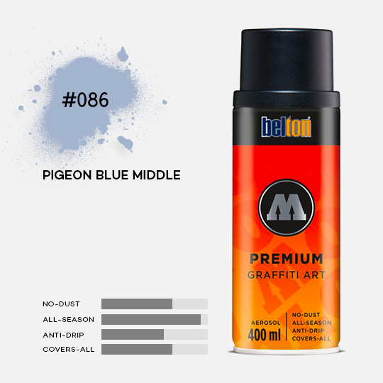 MOLOTOW Premium Spray Paint 400ml 086 Pigeon Blue Middle