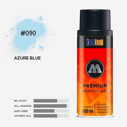 MOLOTOW Premium Spray Paint 400ml 090 Azure Blue
