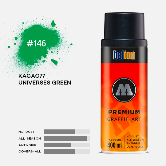 MOLOTOW Premium Spray Paint 400ml 146 Kacao77 Universes Green