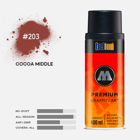 MOLOTOW Premium Spray Paint 400ml 203 Cocoa Middle