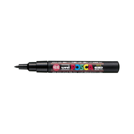 UNI Posca Acrylic Marker Extra Fine Tip Black