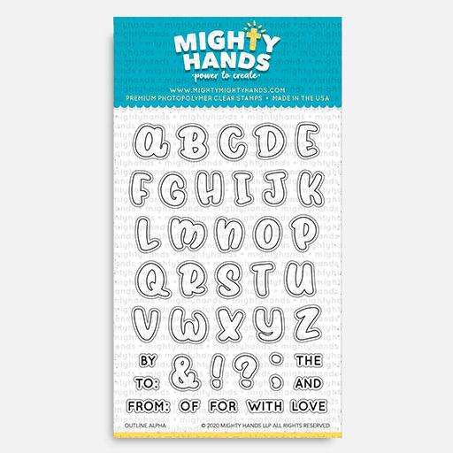 MIGHTY HANDS Clear Stamp 4” x 6” Outline Alpha