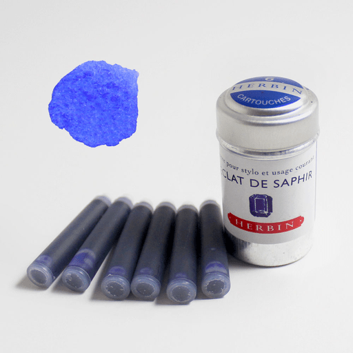 JACQUES HERBIN Fountain Pen Ink Cartridge x 6 Eclat De Saphir (Sapphire Blue)
