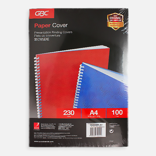 GBC Presentation Black Binding Card 230gsm A4 x 100