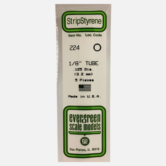 EVERGREEN Styrene Tube (D)3.20mm x (L)360mm x 5