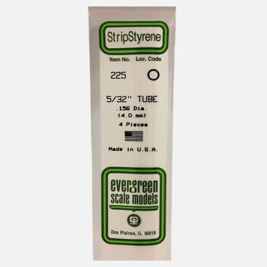 EVERGREEN Styrene Tube (D)4.00mm x (L)360mm x 4