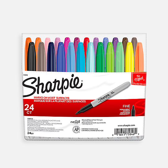 SHARPIE Permanent Marker Fine Tip Basic Set x 24