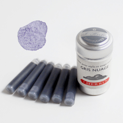 JACQUES HERBIN Fountain Pen Ink Cartridge x 6 Cloud Grey