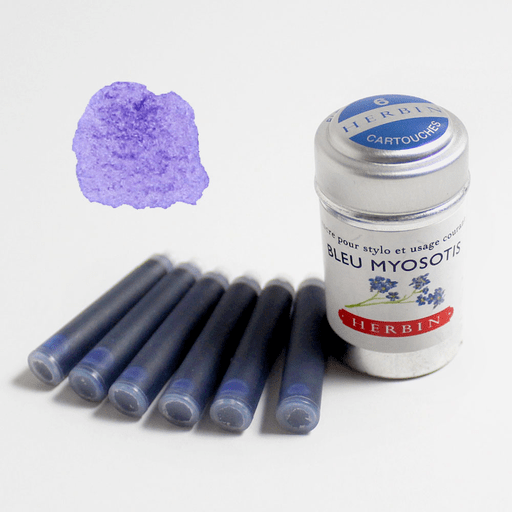 JACQUES HERBIN Fountain Pen Ink Cartridge x 6 Forget Me Not Blue