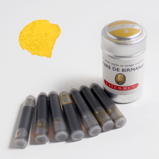 JACQUES HERBIN Fountain Pen Ink Cartridge x 6 Ambre De Birmanie (Amber Of Burma)