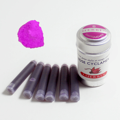 JACQUES HERBIN Fountain Pen Ink Cartridge x 6 Cyclamen Pink