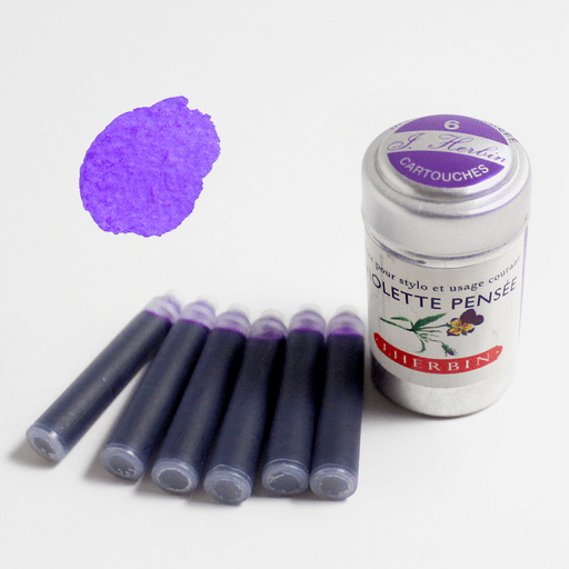 JACQUES HERBIN Fountain Pen Ink Cartridge x 6 Pensive Violet ( VIOLETTE PENSEE )