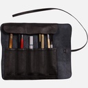 CLAIREFONTAINE Flying Spirit Leather Roll Pen Case Black