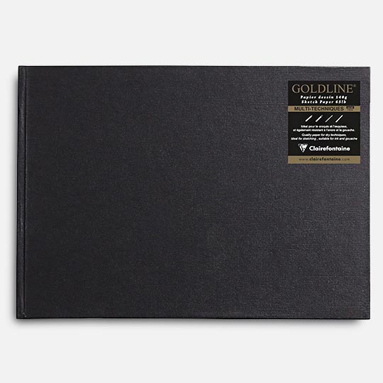 CLAIREFONTAINE Goldline White Sketch Paper Book 140gsm Landscape A3 x 64