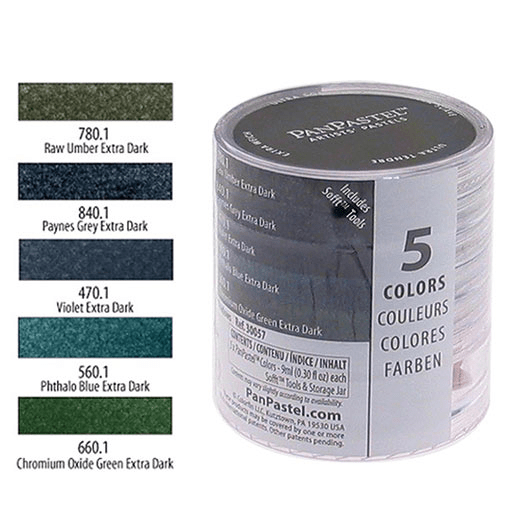 PANPASTEL Artist Pastel Extra Dark Shadows Set x 5