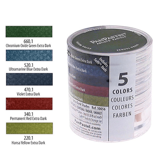 PANPASTEL Artist Pastel Extra Dark Shades Set x 5